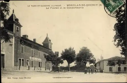 Ak Monclar de Quercy Tarn et Garonne, Le Foirail, La Gendarmerie
