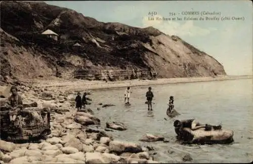 Ak Commes Calvados, Les Rochers, Les Falaises du Bouffay