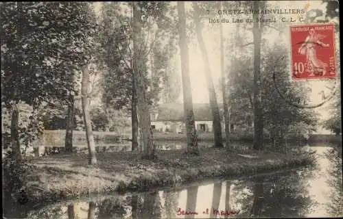 Ak Gretz Armainvilliers Seine et Marne, Lac du Mesnil