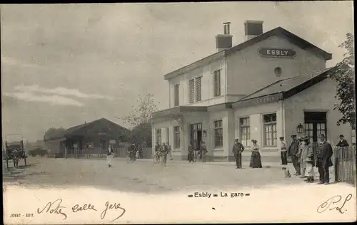 Ak Esbly Seine et Marne, La Gare