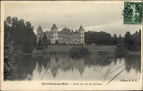Ak Ferrières en Brie Seine et Marne, Point de vue du Château