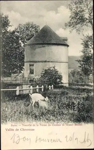 Ak Bures Essonne, Tourelle de la Ferme du Château de Grand Mesnil