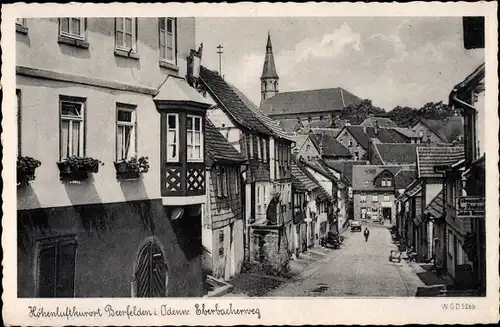 Ak Beerfelden im hessischen Odenwaldkreis, Eberbacherweg, Kirche