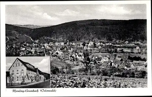 Ak Mümling Grumbach Höchst im Odenwald, Panorama, Gasthaus Zur Rose