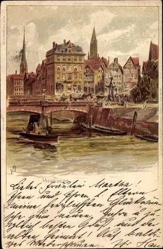 Künstler Litho Biese, C., Hamburg Mitte Altstadt, Messberg