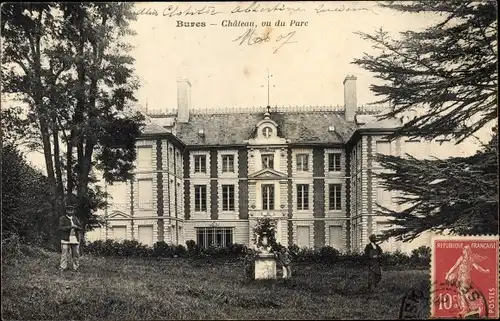 Ak Bures Morainvillers Yvelines, Le Chateau, vu du Parc