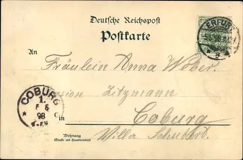 Litho Erfurt in Thüringen, Gasthaus Waldschlösschen, Kutsche, Eichhörnchen