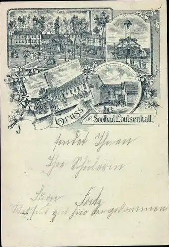 Litho Stotternheim Erfurt in Thüringen, Solbad Louisenhall, Kasino, Park