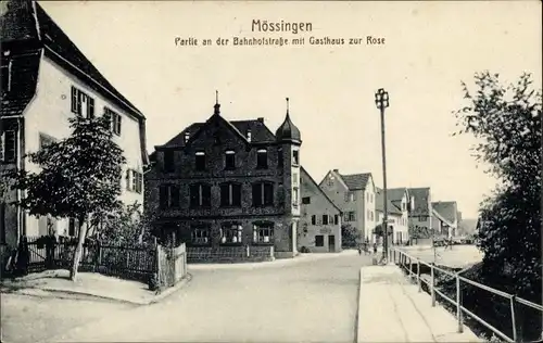 Ak Mössingen in Baden Württemberg, Bahnhofstraße, Gasthaus zur Rose