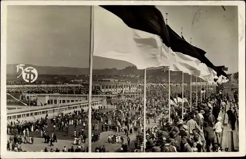 Ak Stuttgart in Baden Württemberg, 15. Deutsches Turnfest 1933, Festplatz, Zuschauer