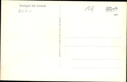 Ak Hauingen Lörrach in Baden, Gesamtansicht, Blick ins Wiesental