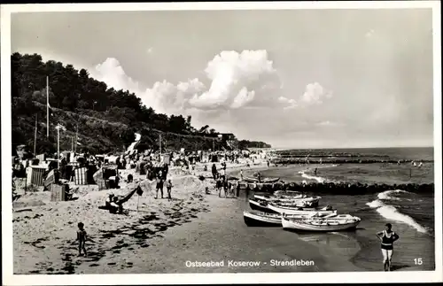 Ak Ostseebad Koserow auf Usedom, Strandleben