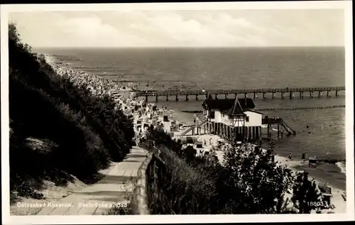 Ak Ostseebad Koserow Usedom, Seebrücke und Bad