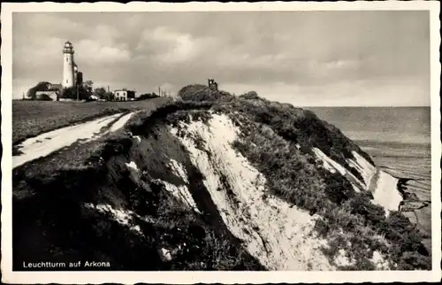 Ak Arkona Putgarten auf Rügen, Leuchtturm, Hochufer
