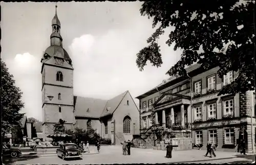 Ak Detmold in Nordrhein Westfalen, Rathaus, Kirche, Marktplatz