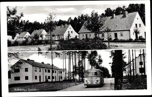 Ak Mittwald Espelkamp in Ostwestfalen, Lauenburger Straße, Radener Straße, Omnibus