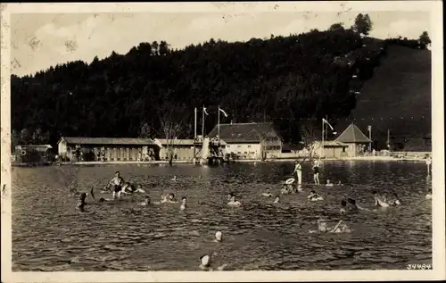 Ak Nesselwang im schwäbischen Kreis Ostallgäu, Blick auf den Badesee