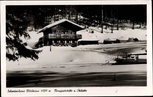 Ak Füssen im Ostallgäu, Schweizerhaus Blöckenau, Berggaststätte und Skihütte