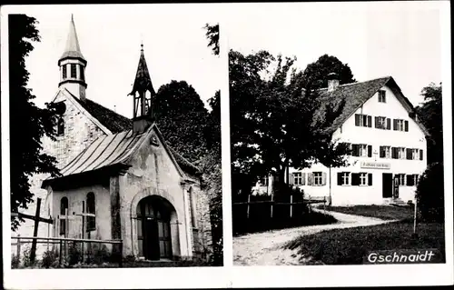Ak Gschnait Altusried Bayern, Kapelle, Gasthof