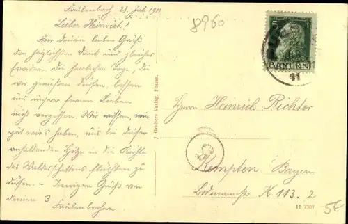 Ak Füssen im Ostallgäu, König Max II, Schlosshof