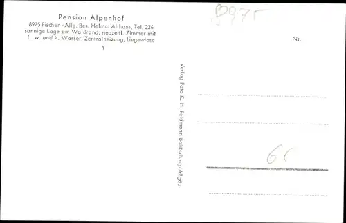 Ak Fischen im Allgäu Schwaben, Pension Alpenhof