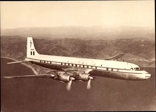 Ak Italienisches Passagierflugzeug, Alitalia Douglas DC-7C