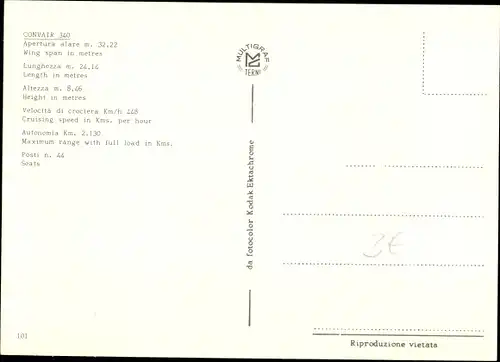 Ak Italienisches Passagierflugzeug, Alitalia, Convair 340, I-DOGI