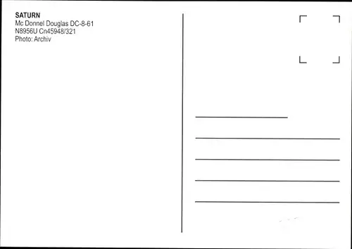 Ak Amerikanisches Passagierflugzeug, Saturn, McDonnell Douglas DC-8-61, N8956U