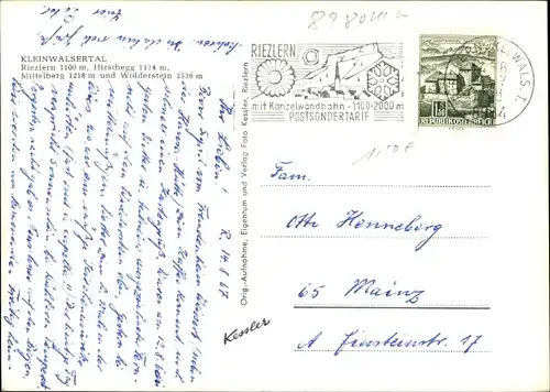 Ak Riezlern Mittelberg Vorarlberg, Gesamtansicht, Widderstein