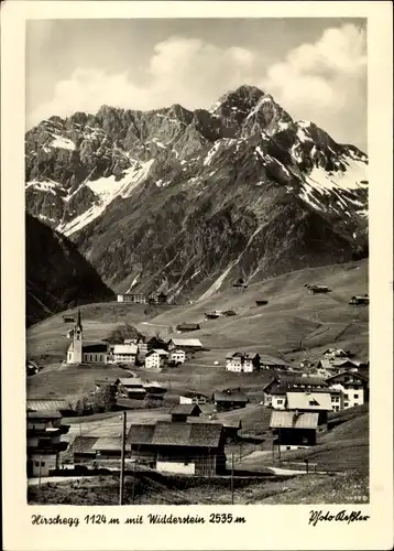 Ak Hirschegg Mittelberg in Vorarlberg, Blick auf den Ort, Widderstein