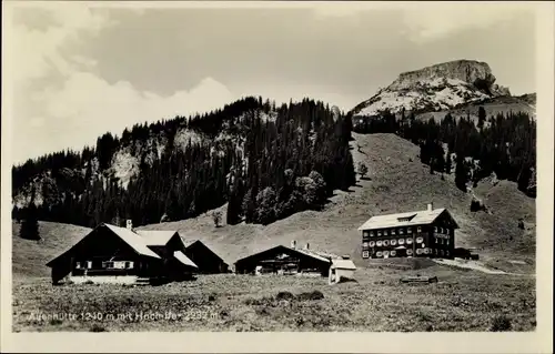 Ak Hirschegg Mittelberg in Vorarlberg, Auenhütte, Hoch Ifen