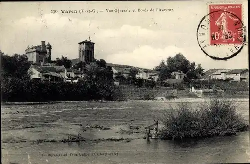 Ak Varen Tarn et Garonne, Vue Generale, Bords de l'Aveyron
