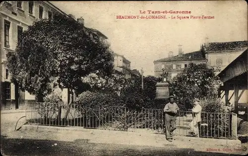 Ak Beaumont de Lomagne Tarn et Garonne, Le Square Pierre Fermat