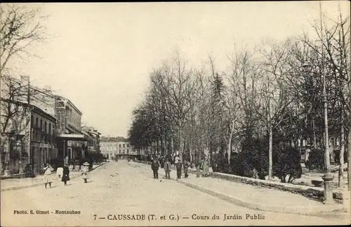 Ak Caussade Tarn et Garonne, Cours du Jardin Public
