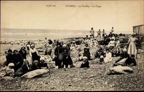 Ak Commes Calvados, Le Bouffey, La Plage