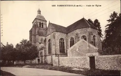 Ak Faremoutiers Seine et Marne, Abside de l'Eglise