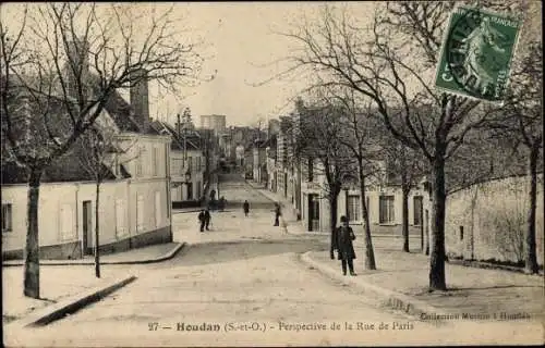 Ak Houdan Yvelines, Perspective de la Rue de Paris