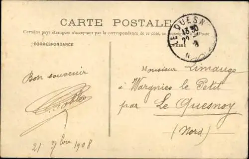 Ak Houdan Yvelines, Perspective de la Rue de Paris