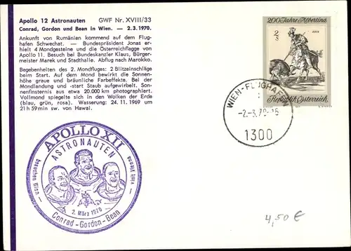 Ak Wien, Apollo 12 Astronauten, Conrad, Gordon, Bean, 2.3. 1970