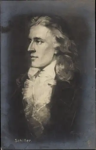 Künstler Ak Rumpf, Schriftsteller Friedrich von Schiller, Portrait