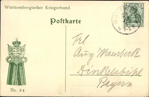 Künstler Litho Württembergischer Kriegerbund, deutsche Soldaten in Uniformen