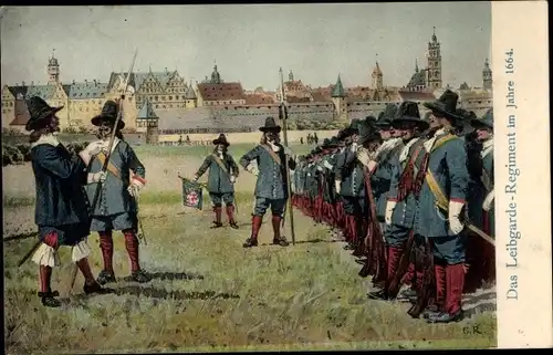 Künstler Ak Das Leibgarde Regiment im Jahre 1664