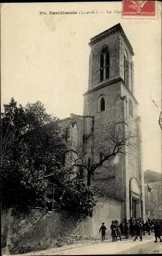 Ak Castillonnès Lot et Garonne, Le Clocher