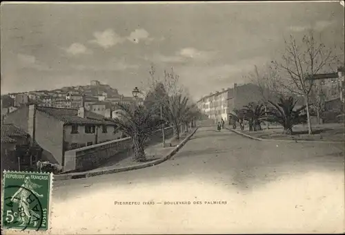 Ak Pierrefeu du Var, Boulevard des Palmiers