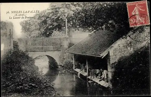 Ak Nesles la Vallée Val-d´Oise, Le Lavoir de Pontenet