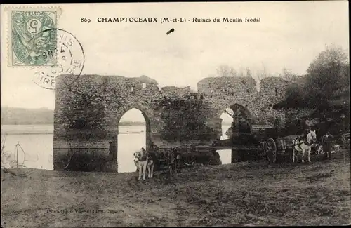 Ak Champtoceaux Maine-et-Loire, Ruines du Moulin feodal