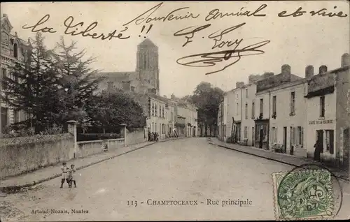 Ak Champtoceaux Maine-et-Loire, Rue principale, Cafe de la Mairie