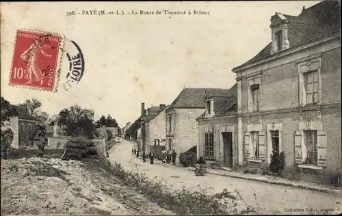 Ak Faye d’Anjou Maine et Loire, La Route de Thouarce a Brissac