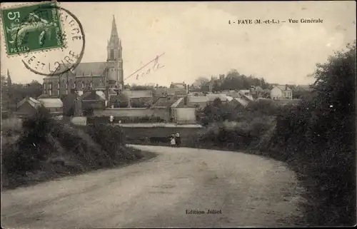 Ak Faye d’Anjou Maine et Loire, Vue generale, Kirche