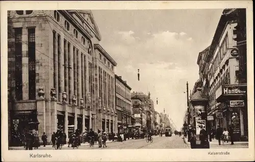 Ak Karlsruhe in Baden Württemberg, Kaiserstraße, Geschäfte